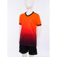 thumbnail image 5 of inlzdz Kids Boys Sport Training Outfit Soccer Jersey Sportswear Short-Sleeve T-Shirt with Shorts Set Orange 7-8, 5 of 7