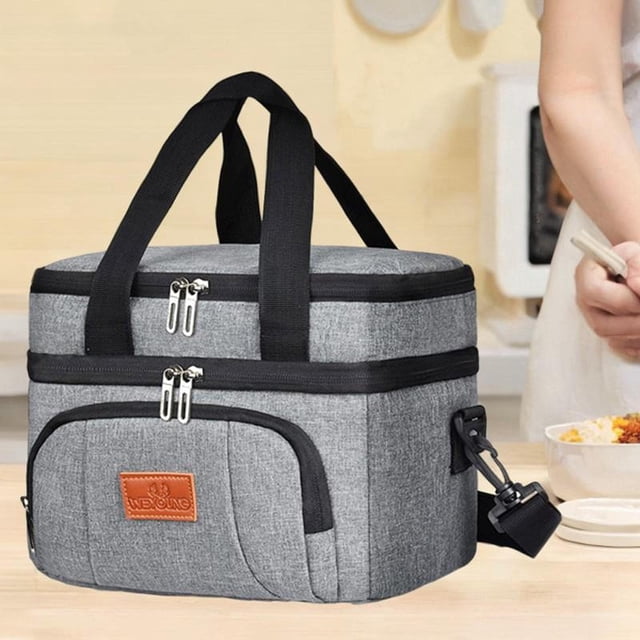 Bolsa Térmica Aislada shamjiam Para Almuerzo Gris