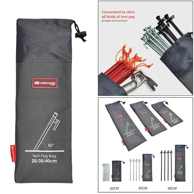 facefd Outdoor Camping Tent Pegs Nails Stake Storage Bag Case Stuff Sack Pouch M