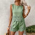thumbnail image 6 of QGJZVUNL Women's 2 Piece Short Sets Eyelet Tank Tops High Waisted Shorts with Pockets Summer Outfits Size S, 6 of 9