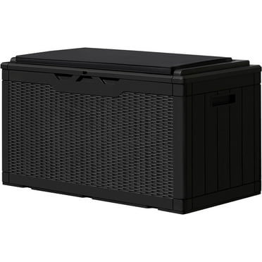 Large 80 Gallon Waterproof Plastic Outdoor Storage Deck Box with ...
