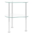 thumbnail image 3 of vidaXL 2-Tier Side Table Transparent 38x38x50 cm Tempered Glass, 3 of 5