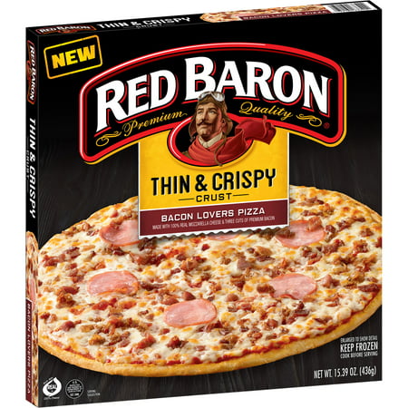 Red Baron Thin Crust Bacon Lovers Frozen Pizza - 15.39oz