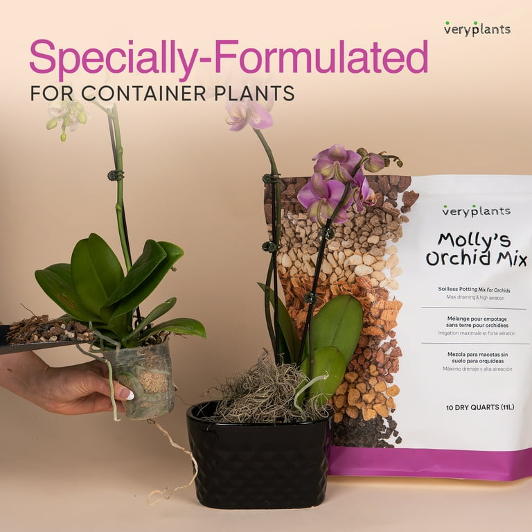 VERYPLANTS Molly's Orchid Mix, Soilless Potting Mix for Orchids,  Nutrient-Rich, Drains Freely - Walmart.com