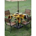 thumbnail image 5 of Sunflower Checkered Outdoor Tablecloth with Umbrella Hole, Black Buffalo Plaid Pastoral Flowers Spillproof Waterproof Outdoor Table Cover, Patio Tablecloths for Party/Garden/Picnic, Square 60"x60", 5 of 9