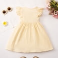 thumbnail image 4 of Eltusu Summer Dresses for Girls, Casual Crew Neck Short Sleeve Cotton Kids Clothes Beige Size 3-4T, 4 of 8