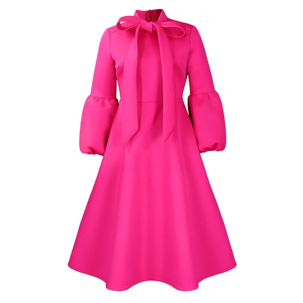 Gibobby Vestido sexy para mujer Vestido de noche Tallas grandes Vestido de fiesta con para mujer Falda Vestido de manga corta Vestidos para mujer(Rosa caliente,XL)