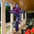 thumbnail image 5 of Rose Cross Hanging Ornament - Floral Cross Christmas Tree Hanging Window Decor 2D Flat, Christian Inspirational Home Decorative Gifts for Family Friends, 5 of 7