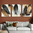 thumbnail image 6 of Feather Wall Art Modern Living Room Bedroom Wall Decoration Large Giclee Print Canvas Painting Artwork for Home Decor White Gold Brown Feather Picture Ready to Hang, 6 of 6