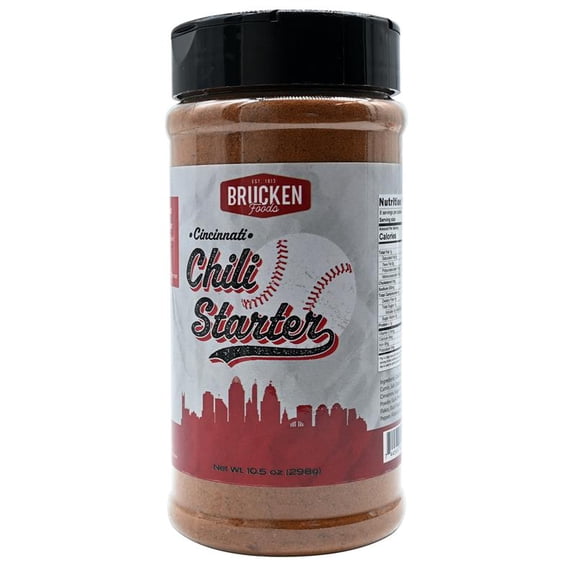 Brucken Foods Cincinnati Chili Starter, Seasoning Mix, 10.5 oz Jar