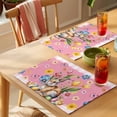 thumbnail image 4 of Pink Easter Bunny Placemats Set of 6 Spring Tulip Floral Easter Eggs Plaid Place Mats Indoor Wipeable Table Mats Washable Cloth Dining Table Placemats for Kitchen Holiday Party Home Decor 13x19 Inch, 4 of 9