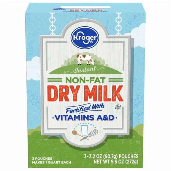 Kr Instant Non-Fat Dry Milk Pouches 3.2 oz