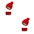 thumbnail image 4 of QualitChoice Winter Caps Decorative Hat Scarf Set Adorable Autumn Crochet Neckerchief Sports Two-piece Stylish Collar Red 2Set, 4 of 6