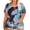 3069-Blue, variant on CASSIE LIZ Plus Size Summer Rainbow Tie Dye Tops for Women Crewneck Cutout Short Sleeve Oversized Loose Tunic Blouses 3XL 22W 24W