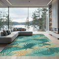 thumbnail image 2 of ODIKA 6'x9' Ultra-Soft Area Rug, Turtle Ocean Botanical Reef Stained Entryway Teal Beachy Nautical Flowing None Washable, Bare feet friendly, Silk-Touch for Guest Room, Bedroom, 2 of 7