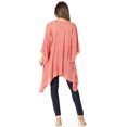 thumbnail image 2 of Sakkas Wren Lightweight Circle Poncho Top Blouse With Detailed Embroidery - A-Salmon - One Size Regular, 2 of 5