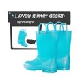 thumbnail image 6 of BOCCA Kids Blue Glitter Waterproof Rain Boot For Girls Size 2, 6 of 7