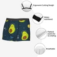 thumbnail image 3 of Sikiie Avocado in Space Print Men's Boxer Briefs, Elastic Waistband Boxer Briefs Leggings-Large, 3 of 5