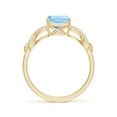 thumbnail image 2 of ANGARA Natural Criss Cross Shank Cushion 1.4 ct Aquamarine Engagement Ring in 14K Yellow Gold for Women (Size-7mm) | March Birthstone, Anniversary, Jewelry Gift for Women | Natural Aquamarine Ring, 2 of 8