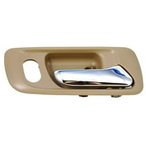 PT Auto Warehouse HO-2580ME-FR - Inner Interior Inside Door Handle, Beige/Tan Housing with Chrome Lever - 4-Door Sedan, with Power Lock Hole, Passenger Side Front