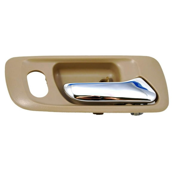 PT Auto Warehouse HO-2580ME-FR - Inner Interior Inside Door Handle, Beige/Tan Housing with Chrome Lever - 4-Door Sedan, with Power Lock Hole, Passenger Side Front