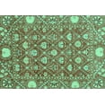thumbnail image 1 of Ahgly Company Machine Washable Indoor Rectangle Abstract Turquoise Blue Modern Area Rugs, 5' x 7', 1 of 4