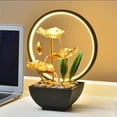 thumbnail image 3 of Fuente de agua de mesa de 3 niveles con anillo de luz LED para decoración del hogar (bomba de agua plana), 3 of 6