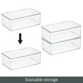 thumbnail image 4 of mDesign Plastic Bedroom Closet Storage Organizer Box, Hinged Lid, 2 Pack, Clear, 4 of 8