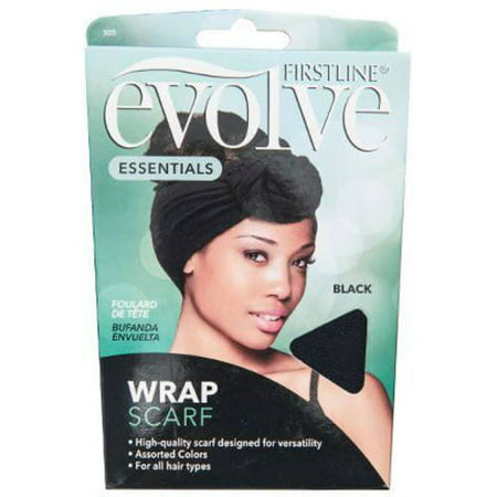 Evolve Wrap Scarf, Black (Best Size Scarf For Head Wrap)