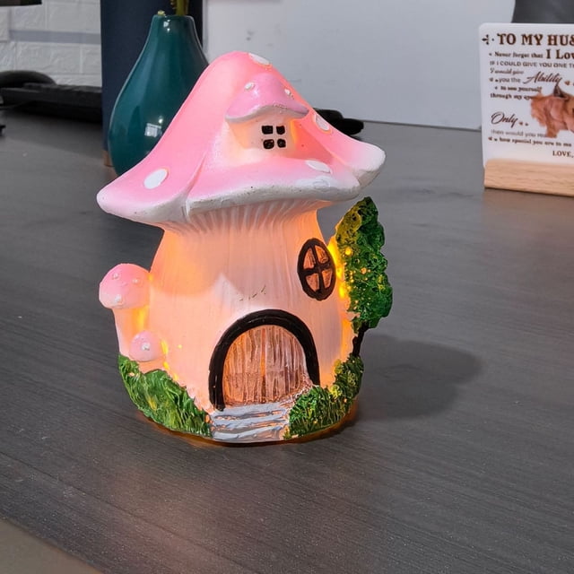 WIFKLSIIPG Figurine de Jardin Féerique Pièce en Résine Poly Fantaisie (Rose)