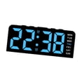 thumbnail image 4 of Reloj despertador digital de gran tamaño, práctico y multiusos, con pantalla LED de temperatura. Azul, 4 of 9