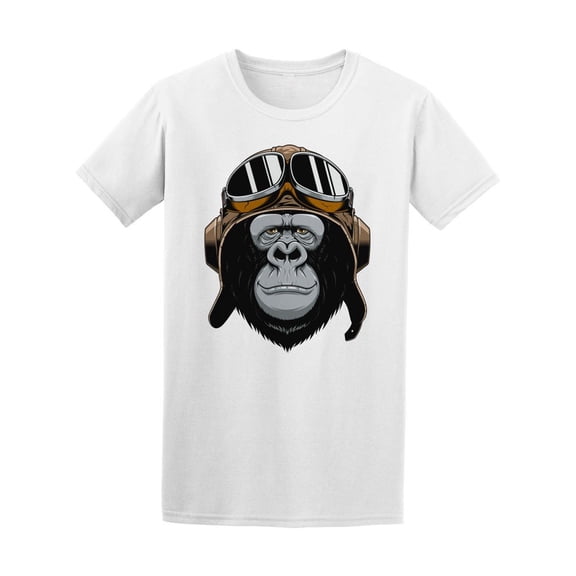 Gorilla Head In A Pilots Helmet Tee Men's -Image by Shutterstock