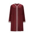 thumbnail image 3 of Gfyviroh Women's Casual Sleepwear Nightshirts Ultra-soft Comfortable Zip Front Nightgowns Pockets Loose Long Sleeve Nightdress, 3 of 5