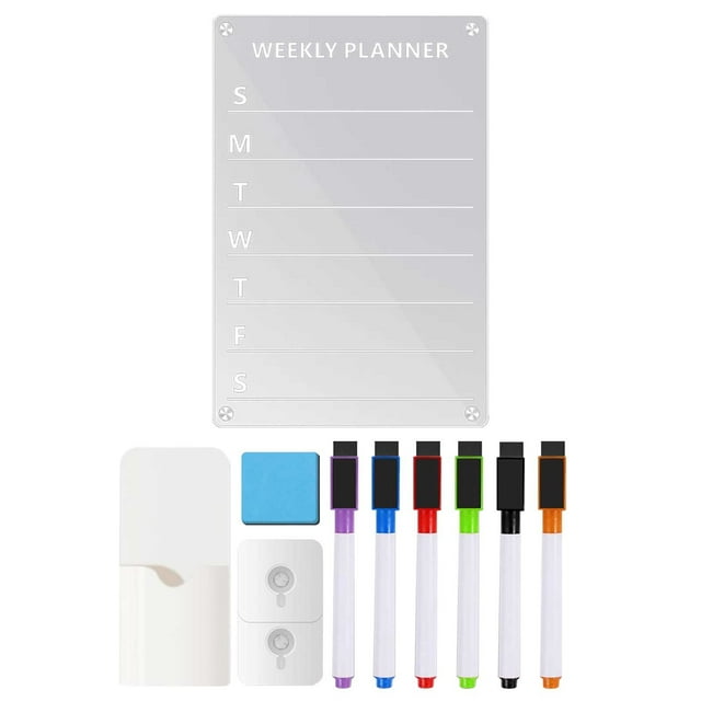 Acrylic Magnetic Refrigerator Stickers Office Work And Learning Notes Weekly Schedule Transparent Magnetic Display Board Household Use 12ML