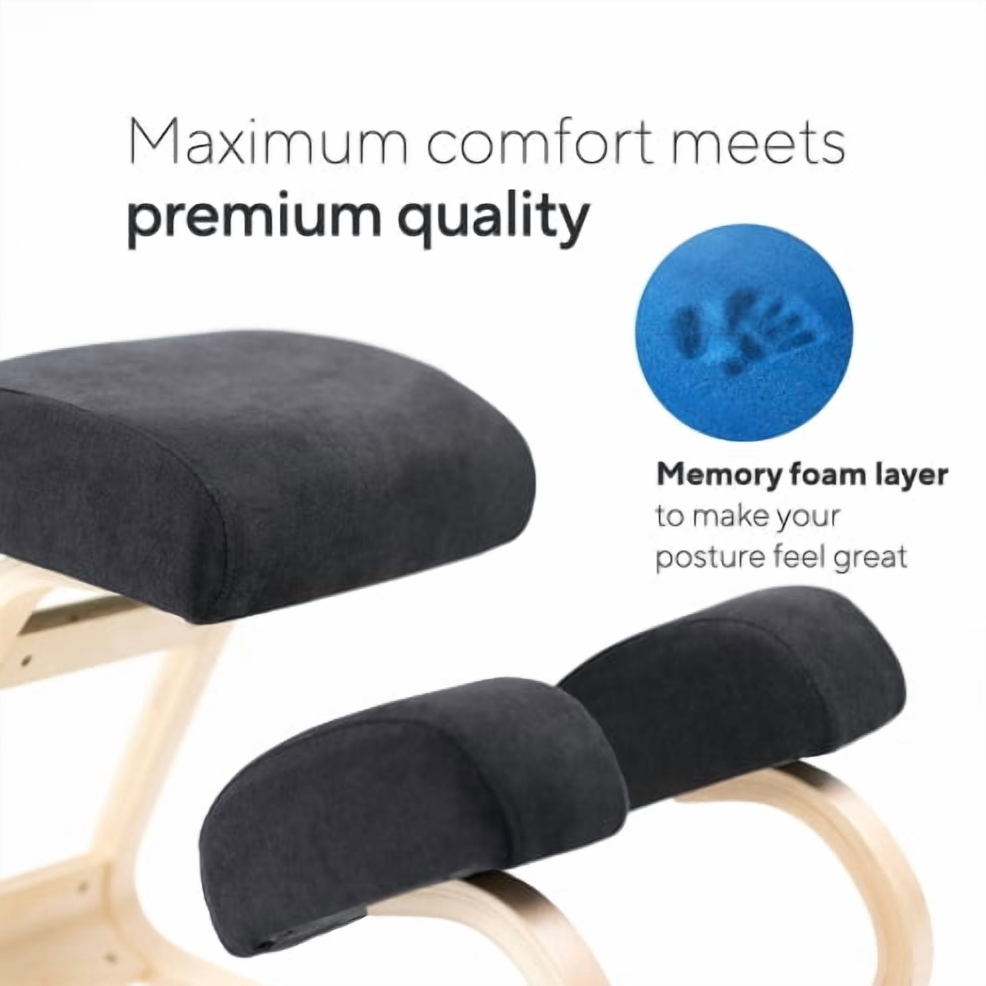 Luxton Ergonomic Kneeling Chair - Comfortable Padded Office Desk Chair for Posture Support - Angled Rocking Stool & Balancing Seat - Natural Relief for Neck or Back Pain
