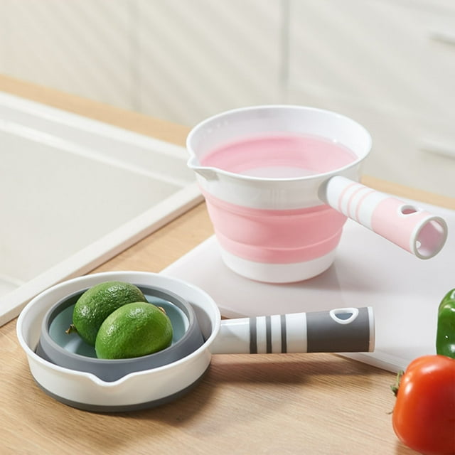 Plastic Ladle 1Pcs Gray Plastic Folding Water Scoop Portable Basin for Kitchen Garden Bathroom Camping Rkxzt