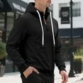 thumbnail image 6 of Mens Quarter Zip Pullover Hoodies Fleece Big And Tall Hooded Sweatshirt Fall Lightweight Comfy Streetwear With Pocket, 6 of 9