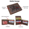 thumbnail image 4 of MARSHAL Western Rodeo Bull Rider Design Genuine Leather RFID Blocking Cowboy Bifold Wallet for Men Brown, 4 of 9
