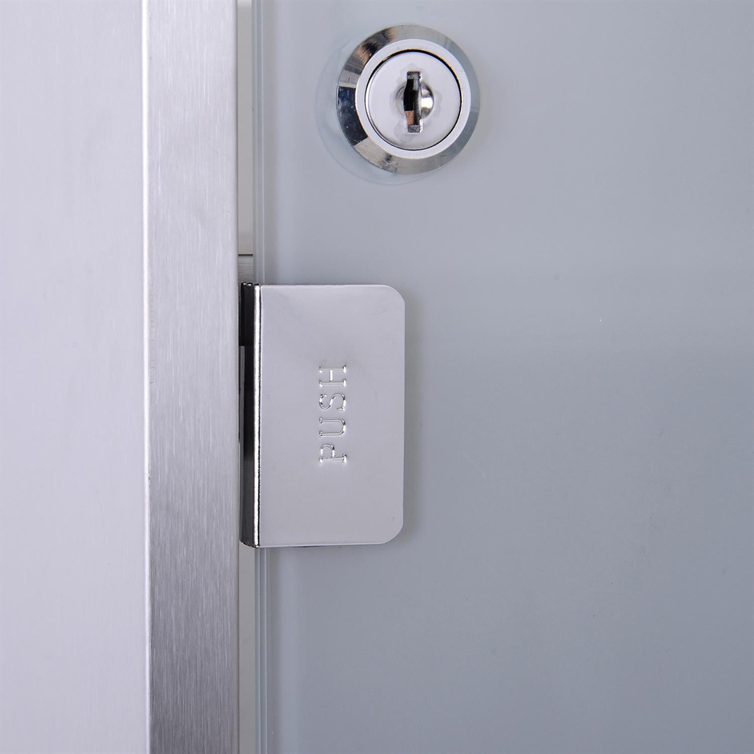 Demi Bonn 19" Stainless Steel Lockable Medical Cabinet with 3 Tiers, Shelves & 2 Keys for Bathroom Storage, Silver