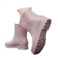 thumbnail image 3 of XIMIN Women Short Rain Boots Lightweight Waterproof Garden Boots Outdoor Anti-Slip Chelsea Rain Boots Stylish Mid Heel Rubber Ankle Booties with Comfy Insoles, 3 of 7