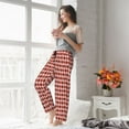 thumbnail image 5 of Fuzoiu Red and Brown Squares Print Women's Pajama Pants,Lounge Pants with Drawstring and Pockets, Casual Pjs Sleep Bottoms, Women's Sleep Pants-Medium, 5 of 6