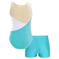 thumbnail image 2 of Xnihocha New Gymnastics Leotards for Girls Tumbling Dance Outfits Ballet Dance Unitard Biketard Blue Green 6, 2 of 7