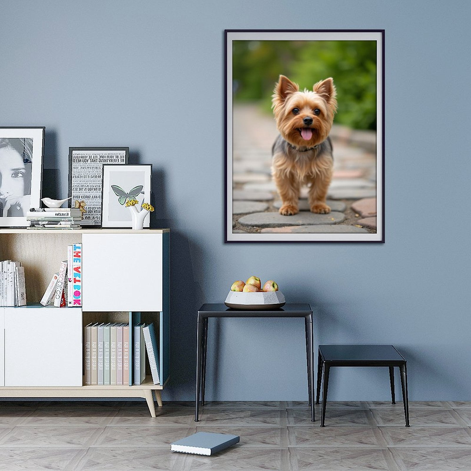 Diamond Art Kits for Adults - 5d Adorable Yorkie Dog Walking Path Diamond Painting for Adults, Diamond Art for Adults Beginners, Diamond Painting Kits for Adults for Home Wall Decor