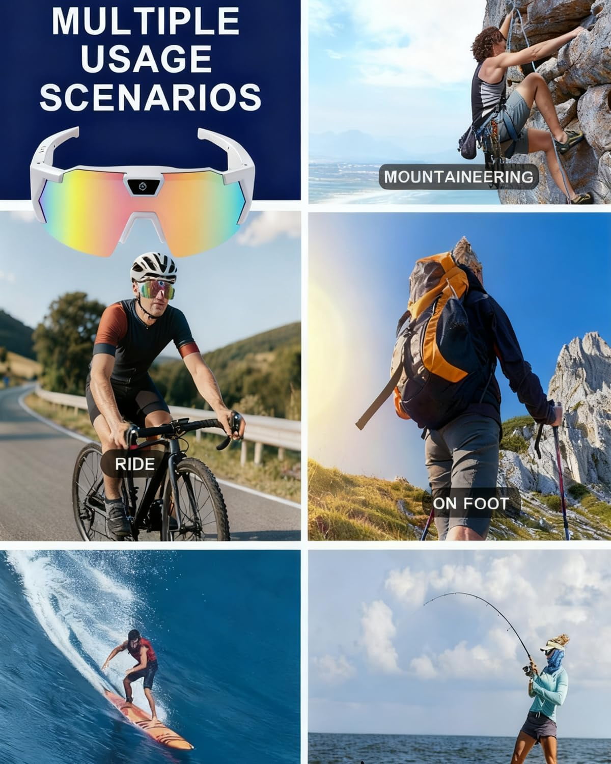 Pov Glasses 4k Baseball with Camera Smart Glass Men Women Sunglasses Cameras and Audio Video Action 2026 Upgrade