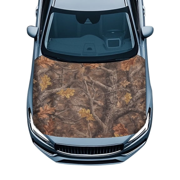 Uorisanigo Car Hood Cover Protector Hunting Tree Camo Forest Hood Wrap Blanket Universal Fit Stretchable All-Weather Protection Accessories for Cars, SUVs, Trucks 59.05"x39.37" (150x100cm)