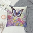 thumbnail image 2 of Fenyluxe Butterfly Flowers Blue Sky Pillow Covers Zipper Closure Short Plush 1PC Indoor Outdoor Sofa Couch Decor 18x18in, 2 of 5