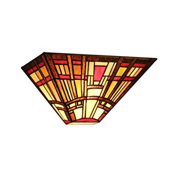 CHLOE Hopkins Tiffany-style Mission 1 Light Wall Sconce 12" Wide