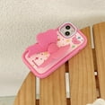 thumbnail image 4 of Pink Bow-Knot Phone Case Compatible with iPhone 14 Pro Max, Cute 3D Korea Dopamine Cartoon Pink Bow Tie iPhone Cases with Butterfly Folding Stand Shockproof Silicone Soft Case, 4 of 12