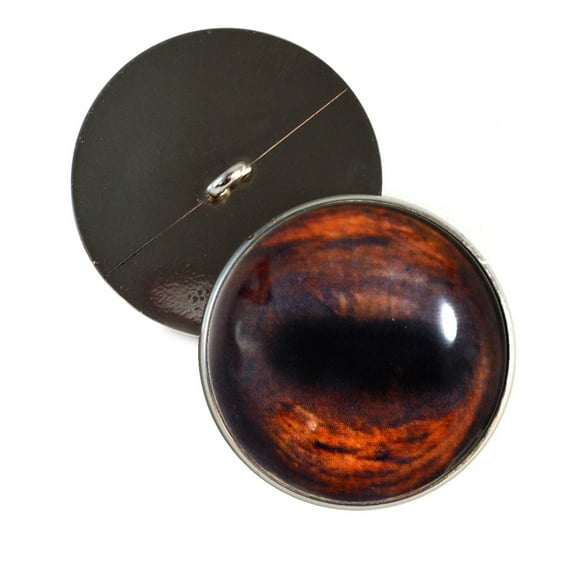 Dark Brown Human Sew-On Button Glass Eyes