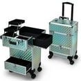 thumbnail image 1 of Estuche de maquillaje enrollable Hododou Blue con cajón, carrito de viaje, 1 of 7